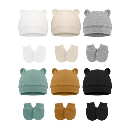ZURLEFY Cute Baby Mittens Newborn, No Scratch Baby Boy Mittens, Baby Girl Hat Gloves for Toddlers, Infant, Newborn