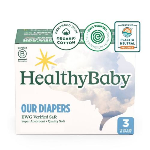 HealthyBaby Organic Cotton Enhanced Chlorine Free Disposable Diaper - Size 3 - 58ct