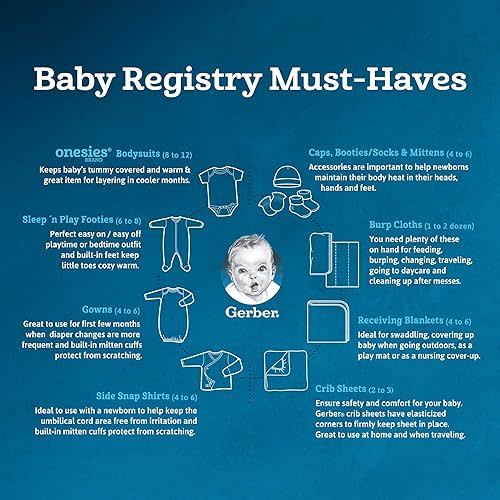 Gerber Baby 6-Pack Long-Sleeve Side-Snap Mitten-Cuff Shirt