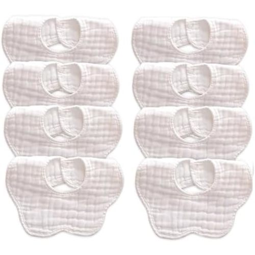 EllieHouse Baby Bibs for Girls Boys 8 Pack Muslin Drool Teeth Drooling Teething Bibs Muslin Cotton for Toddler Infant