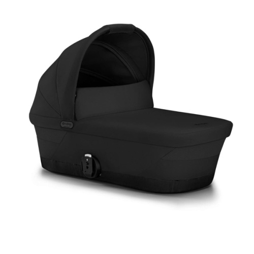 Cybex eGazelle/Gazelle S Cot Baby Bassinet - Easy-Carry Ergonomic Handle, Sun Canopy & Spacious, Cozy Interior, Compatible Gazelle S Stroller, Moon Black
