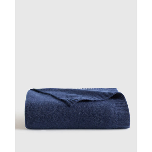 Luxe Knit Cashmere Baby Blanket in True Navy