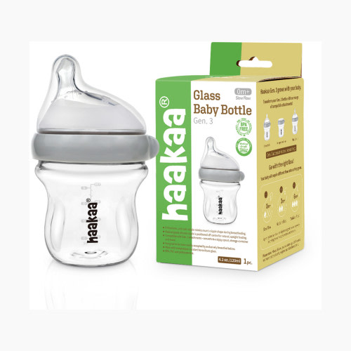 Haakaa Glass Baby Bottle - Clear, 4 Oz, 1