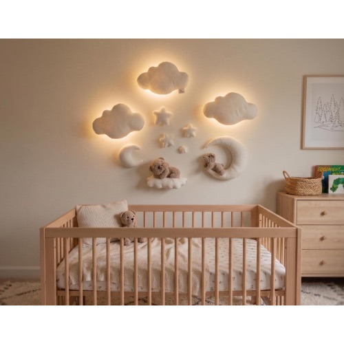 Cloud Wall Night Lights with Remote: Handmade Nursery Decor