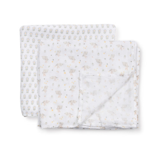 2-Pack Square Swaddle Blanket Set - Bunny Hollow