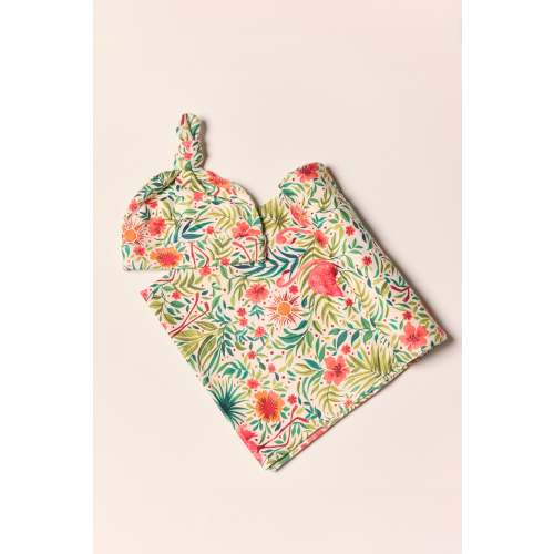 Swaddle & Beanie Cloud Jersey in Copacabana