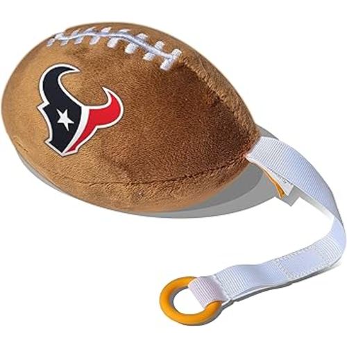 Houston Texans Plush Football Pacifier Holder by Smilo - Officially Licensed NFL Soother Holder - Soft Plush Toy and Dummy Holder - Fits Any Pacifier - Stroller Accessory & Newborn Essential