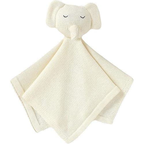 Elephant Security Blanket for Babies Soft Loveys Baby Newborn Essentials Gifts for Toddler and Infant White