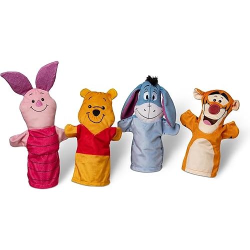 Melissa & Doug Disney Winnie the Pooh Soft & Cuddly Hand Puppets Toys For Kids Ages 2+