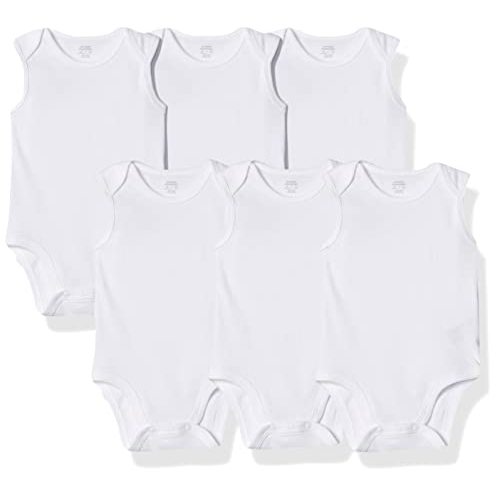Amazon Essentials Unisex Babies' Sleeveless Bodysuits, Pack of 6