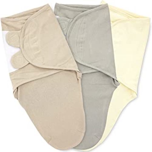 Baby Swaddle Blanket Boy Girl, 3 Pack Preemie Size Newborn Swaddles Up to 7 Pounds, Premature Adjustable Swaddling Sleep Sack, Solid