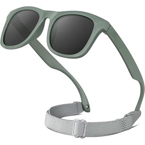 RIVBOS Baby Sunglasses Boys&Girls with Strap UV400 Polarized Flexible for Toddler,Infant and Newborn(0-24month) RBK0231
