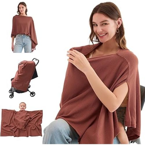 Momcozy Funda de lactancia para lactancia, poncho de privacidad suave y transpirable, chal de lactancia multiusos, fundas portátiles para lactancia materna para mujeres, incluye bolsa de lavandería