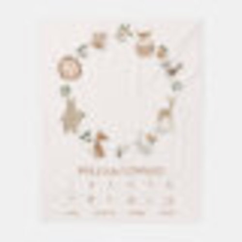 Boho Baby Milestone Woodland Animal Wreath Fleece Blanket | Zazzle
