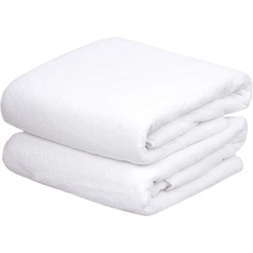 JML Bath Towels (2 Pack, 30"x60"), White Fleece Bath Towel, Luxury Hotel & SPA Towel Sets - Super Soft and Absorbent, Lint Free, Fade Resistant Oversized Bath Towel, Coral Fleece White