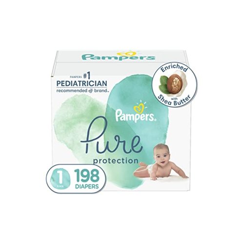 Amazon.com: Diapers Size 1, 132 Count - Pampers Pure Protection Disposable Baby Diapers, Hypoallergenic and Unscented Protection, Enormous Pack (Packaging & Prints May Vary) : Baby