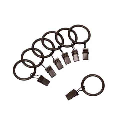 Mainstays Curtain Clip Rings Medium Bronze, Set of Seven