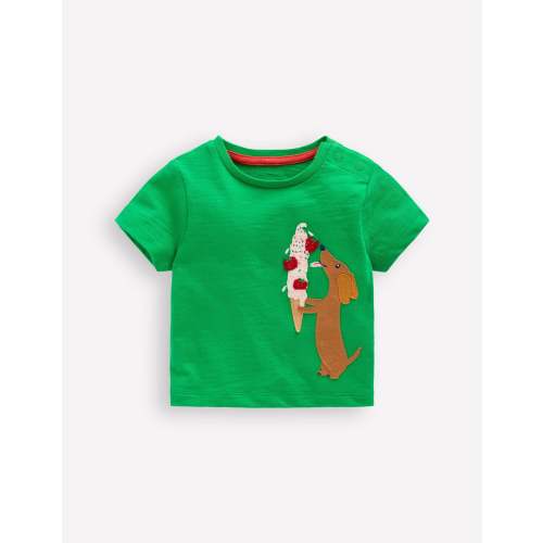 Fun Appliqué T-shirt-Sapling Green