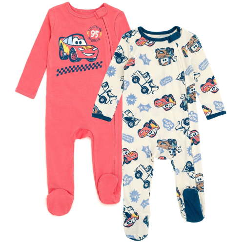 Disney Cars Lightning McQueen Tow Mater 2 Pack Zip Up Sleep N' Plays Newborn to Infant