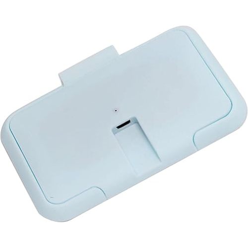 Baby Wet Wipe Warmer Wet Wipe Heating Warmer Dispenser Constant Temperature Double Layers Cover Portable USB Wet Wipe Heater Light for Home Car Travel Blue