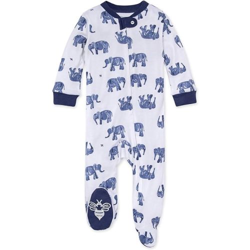 Burt's Bees Baby Boys' Sleep & Play PJs, 100% Organic Cotton One-Piece Zip Front Jumpsuit, Baby Boys Footie Pajamas & PJs