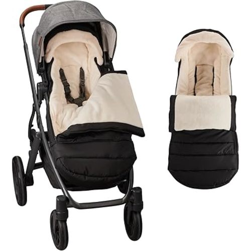 Buntting Bag Compatible with UPPAbaby Vista V2, Vista, Cruz, Cruz V2, RumbleSeat, Ridge, Minu Strollers, Warm and ultra-plush Waterproof Bunting Bag. Universal, easily attaches to all strollers.