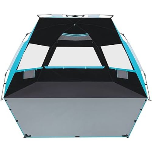 Beach Tent, Deluxe XL Pop-up Beach Tent for 4-6 Person, UPF 50+ with Dark Shelter Technology, Easy Set Up and Portable Beach Tent Sun Shelter