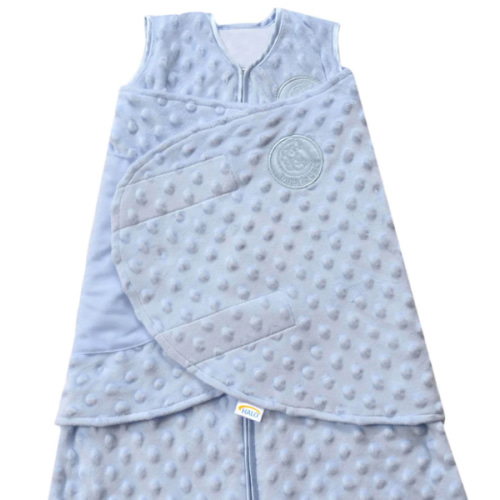 Blue Plushy Dot Velboa Swaddle| HALO