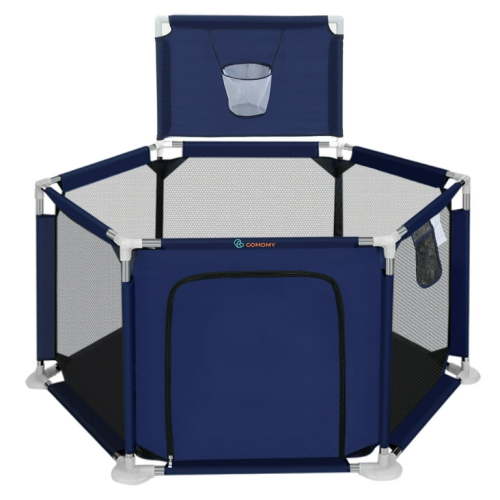 Baby Playpen, Baby Play Yard, Baby Fences Christmas Gifts Space Saving Baby Bodyguard, Blue