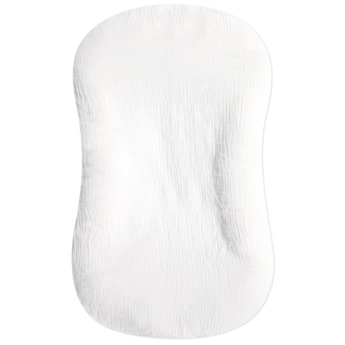 Hooyax Muslin Baby Lounger Cover Soft Organic Cotton Slipcover Fits Newborn Lounger for Baby Boys and Girls (White)