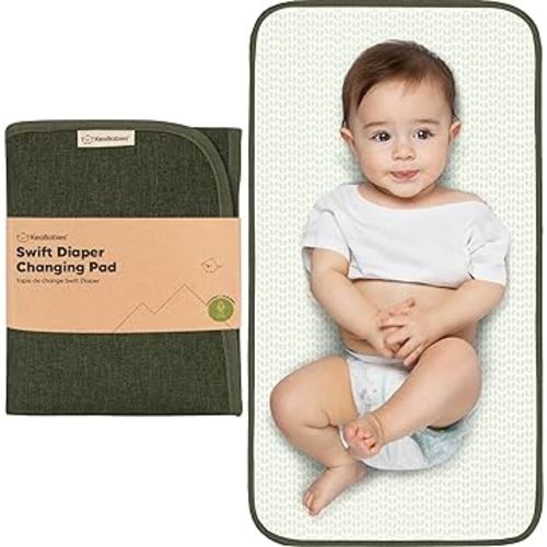 Portable Diaper Changing Pad - Waterproof Foldable Baby Changing Mat - Travel Diaper Change Mat - Lightweight Changing Pads for Baby - Baby Changer - Machine Washable (Dark Olive)