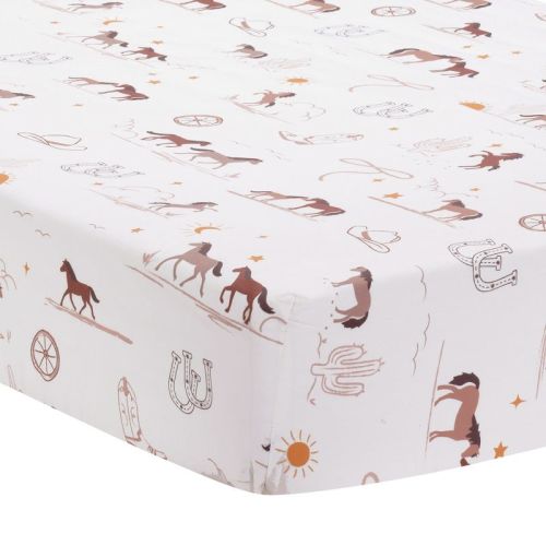 Lambs & Ivy Country Western Breathable 100% Cotton Fitted Crib/Toddler Sheet
