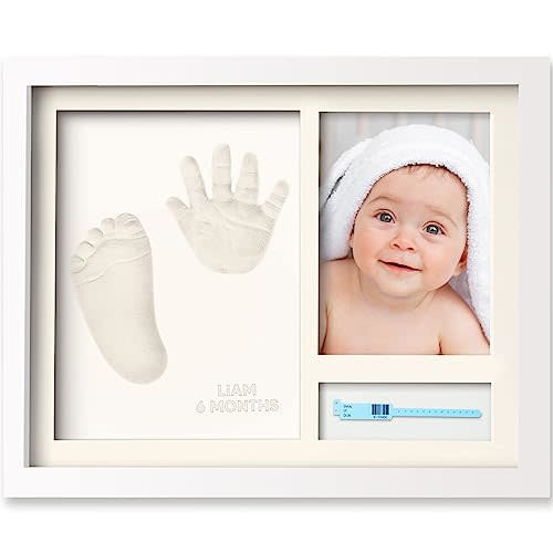 KeaBabies Baby Footprint Kit - Newborn Hand and Footprint Keepsake Frame, Nursery Picture Frame, Personalized New Mom Gifts & Baby Shower Gifts for Boys, Girls, Mother's Day (Alpine White)