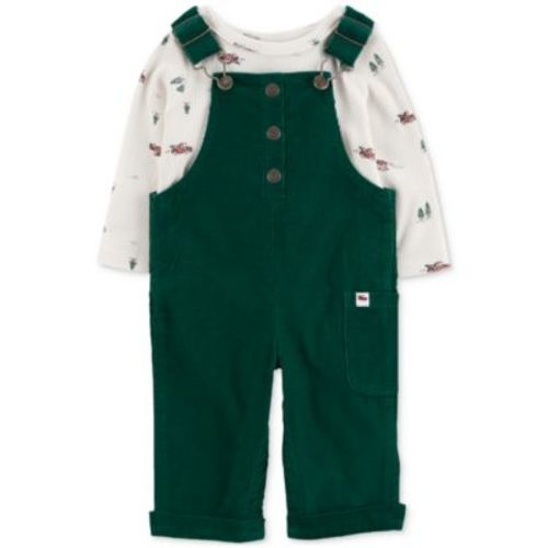Baby Boys Holiday Thermal T-Shirt & Corduroy Overalls, 2-Piece Set
