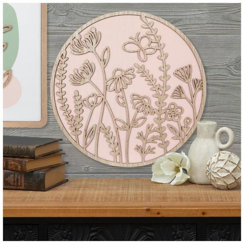 Cozy Garden Round Wood Wall Decor