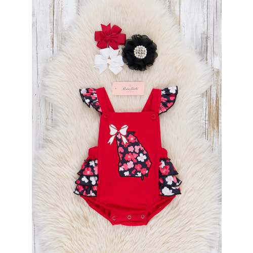 Georgia Embroidered Floral Ruffle Bubble