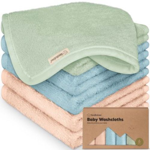 6pk Deluxe Baby Washcloths, Organic And Soft Baby Wash Cloth, Baby Bath Towel, Face Cloths (mellow)
