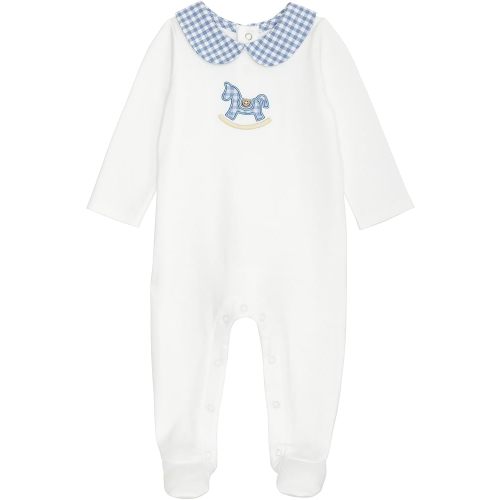 Mud Pie Baby Boy Blue Rocking Horse Sleeper, 0-3 Months