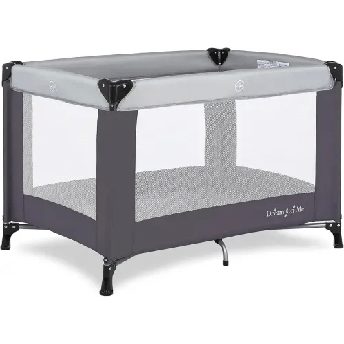 Dream On Me Nest Portable Playard in Grey with Carrybag an Shoulder Strap, Lightweight, Packable and Easy Setup Baby Playard, Breathable Mesh Sides and Soft Fabric - Comes with a Removable Padded Mat