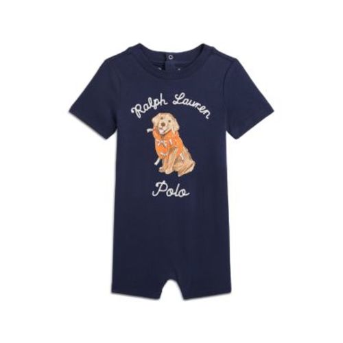 Boys' Dog-Print Cotton Jersey Shortall - 12M