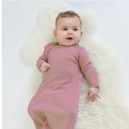 Merino Wool Baby Gown |Natural Merino Wool Baby Sleepwear – Woolino