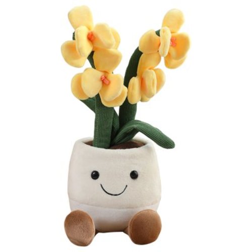 Jellycat Amuseables Pink Orchid Plush Toy - 13.8” Lovely Stuffed Animals Toys, Perfect Jellycat Plush Stuffed Flower Plushies Easter Halloween Christmas Holiday Birthday Gift for Boys & Girls