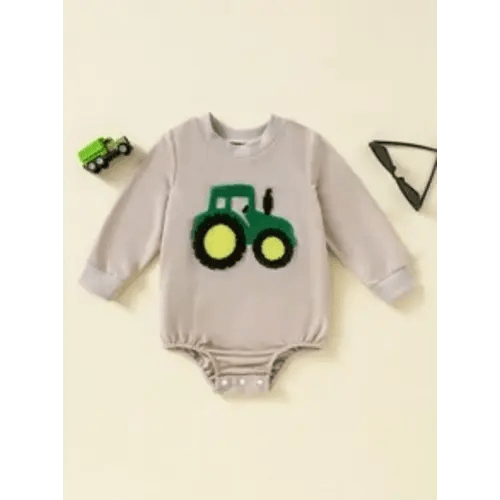Baby Boy Cartoon Tool Car Embroidery Casual Romper | SHEIN USA
