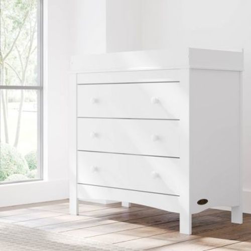 Graco Noah 3-Drawer Dresser with Removable Changing Table Topper - White