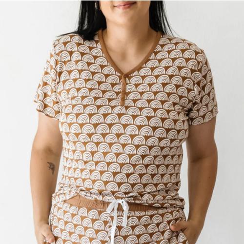Rust Rainbows Women's Short Sleeve Pajama Top - Little Sleepies