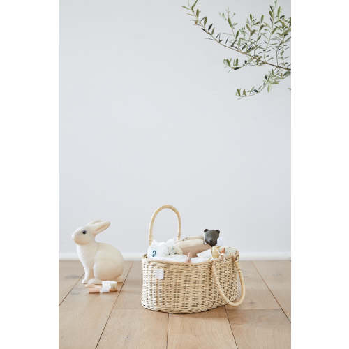 Baby Diaper Caddy Organizer "SAVANNAH" Handmade & Natural by BEBE BASK® – BEBE BASK
