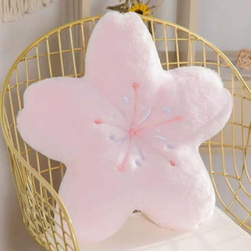 Lilgiuy Cherry Blossom Pillow Plush Doll Toys, Beautiful Cute Cartoon Cherry Blossom Flower Star Stuffed Toy for Halloween Christmas Children's Day Birthday Gifts (17.7 Inch,Pink)