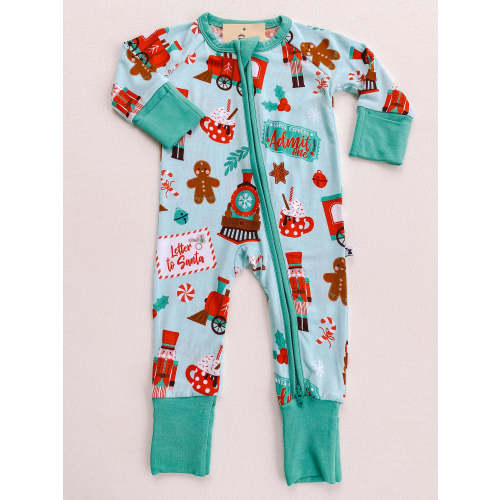 christmas express bamboo romper
