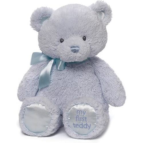GUND Baby, My First Teddy Bear, Ultra Soft Animal Plush Toy for Babies and Newborns, Blue, 15”