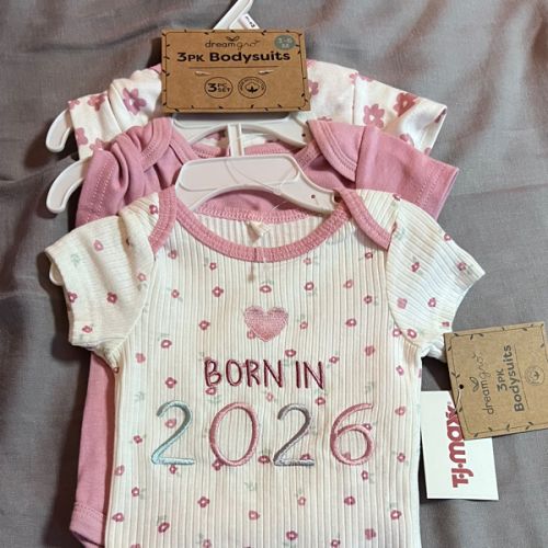 DreamGro - 3PK Born in 2026 3-6 months Bodysuits | Kids & Baby | TJ Maxx